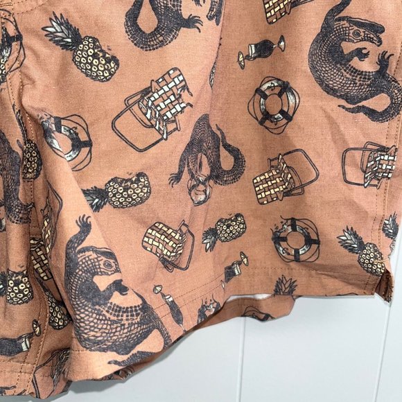 NWT Alpine Design Mens 5" Swim Shorts Brown Alligator Size XXL Trunks Boardshort - Picture 4 of 6